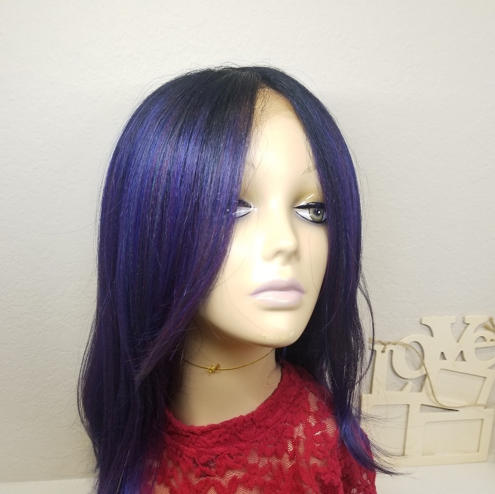 Sapphire dark Blue lace Front Wig